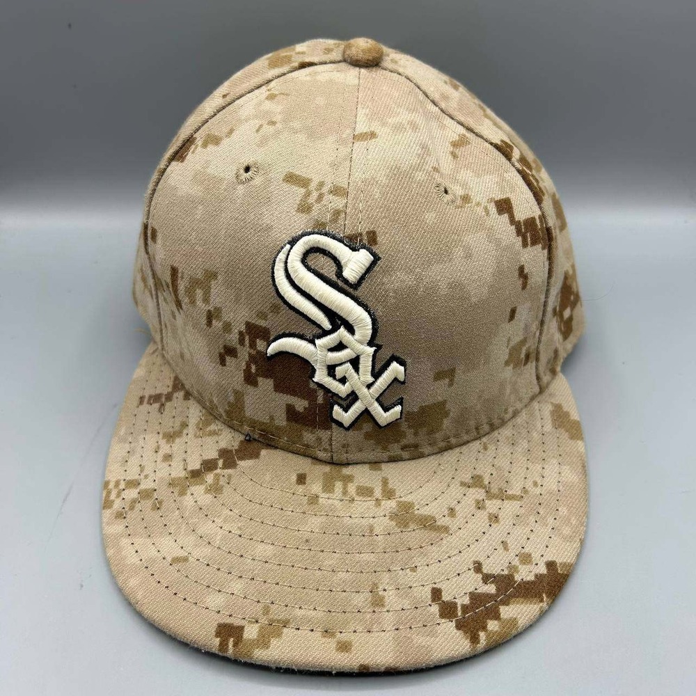 Chicago White Sox MLB Hat Men 7 1/2 Brown Camo 59Fifty New Era Fitted